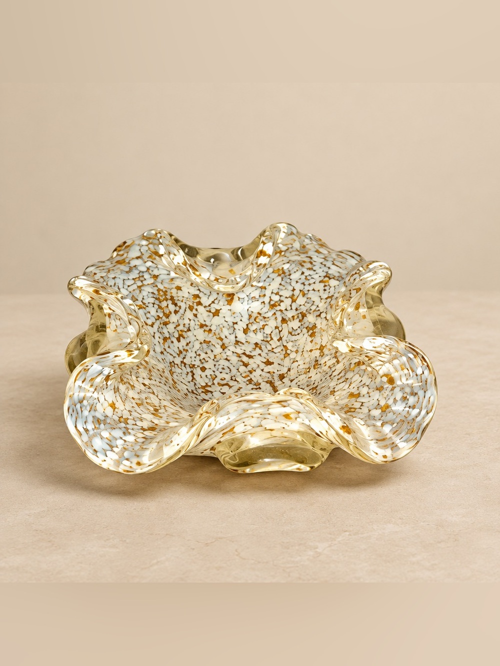 Vintage Murano Style Art Glass Speckled Bowl